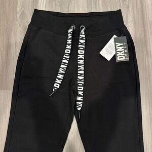 DKNY Kids Black Sweatpants with Logo Drawstring